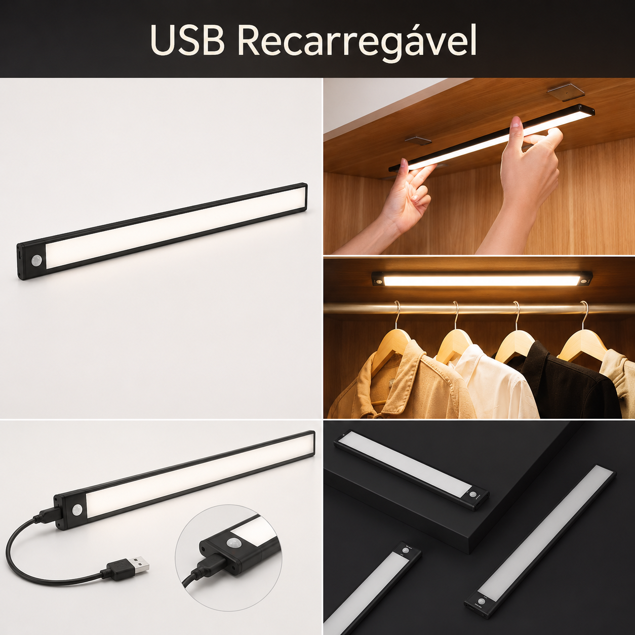 Luminária LUMVA sendo recarregada via cabo USB